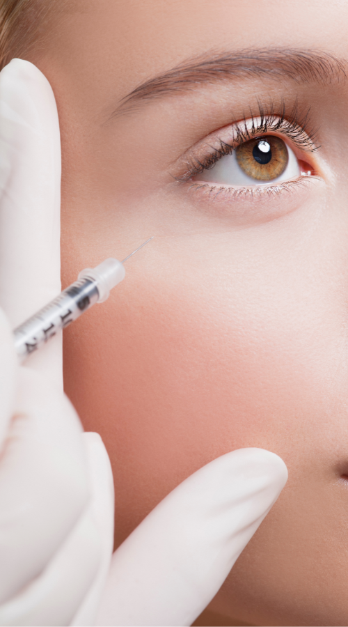 Botox-Injektion am Auge